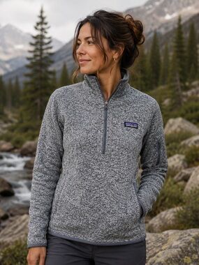Patagonia sz XS Better Sweater heathered grey 1/4 zip great pre owned condition